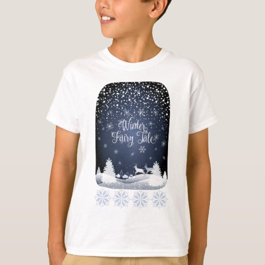 Winterurlaub Märchen Fantasy Snowy Forest T-Shirt (Vorderseite)