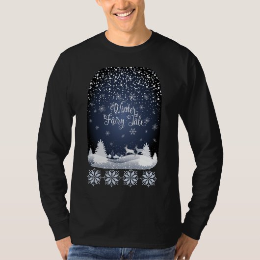 Winterurlaub Märchen Fantasy Snowy Forest T-Shirt (Vorderseite)