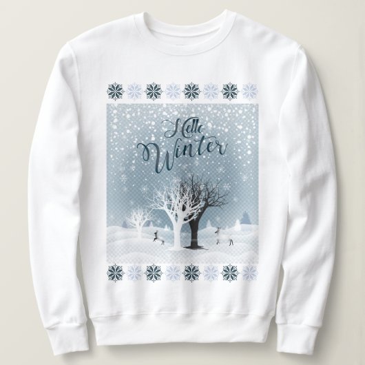Winterurlaub Märchen Tale Fantasy Schneewald Sweatshirt (Design vorne)