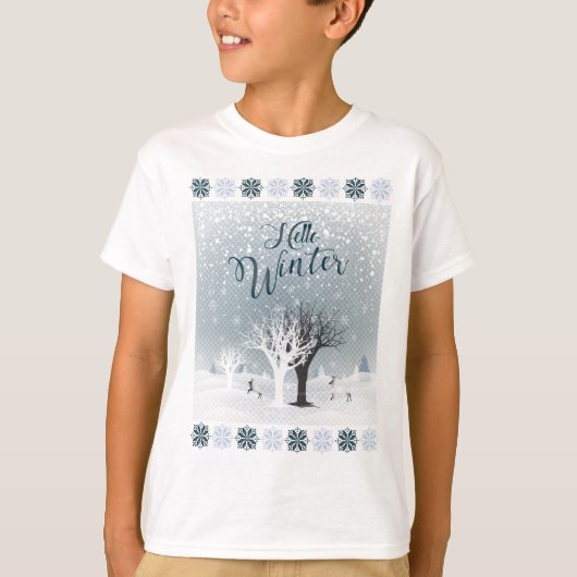 Winterurlaub Märchen Tale Fantasy Schneewald T-Shirt (Vorderseite)