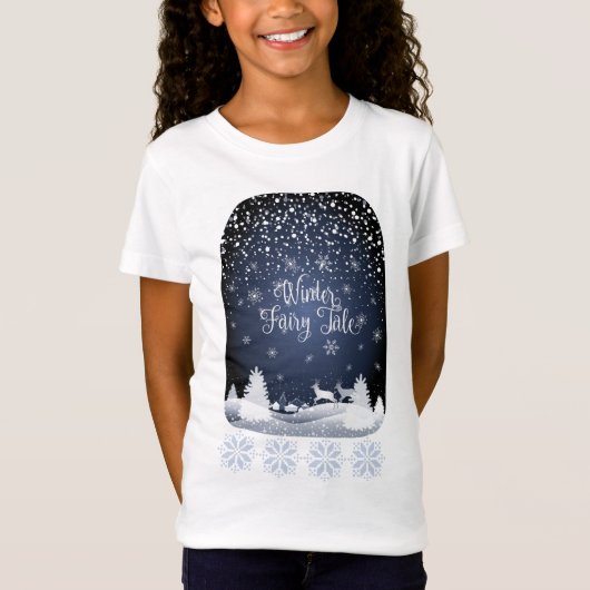 Winterurlaub Märchen Tale Fantasy Schneewald T-Shirt (Vorderseite)