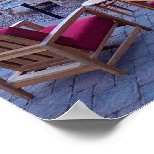 Winterurlaub Mauer Kunstposter Poster (Ecke)