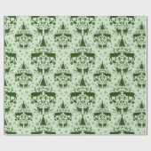 Winterurlaub mit Rentieren, Schneehasen, Bäume Geschenkpapier (Flach)