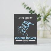 Winterurlaub mit Snowboarden Postkarte (Stehend Vorderseite)