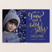 Winterurlaub Modernes Kalligraphieskript-Foto Folienkarte (Innenseite)