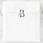 Winterurlaub MONOGRAM - Grüner Buchstabe Poinsetti Runder Aufkleber (Tasche)