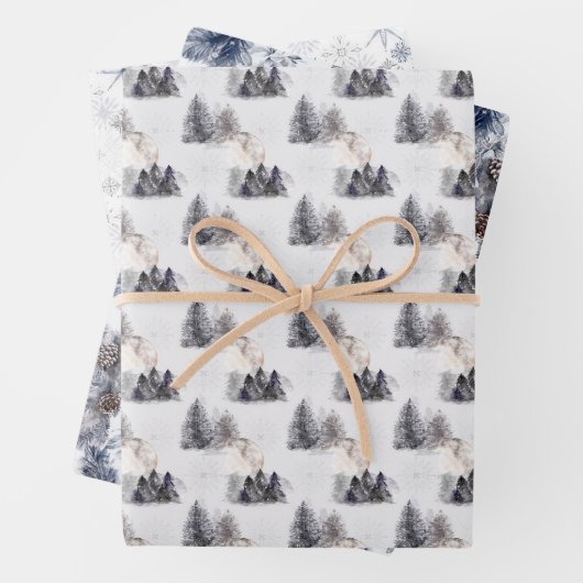 Winterurlaub-Muster Geschenkpapier Set (Beispiel)