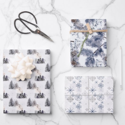 Winterurlaub-Muster Geschenkpapier Set (Vorderseite)