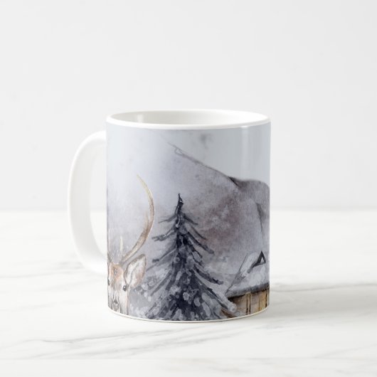 Winterurlaub Nacht Landschaft Kaffeetasse (Vorderseite Links)