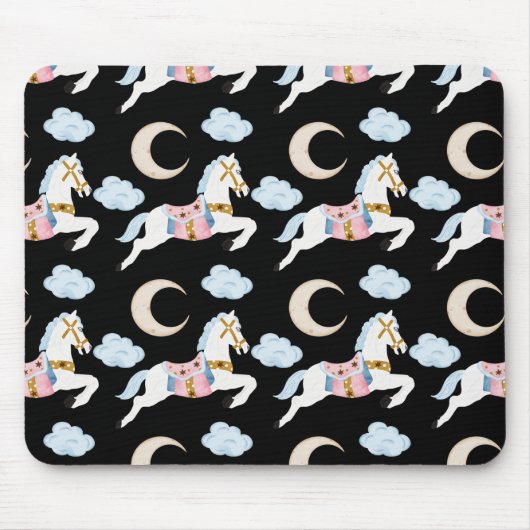 Winterurlaub pastellfarbene Weihnachtskindermuster Mousepad (Vorne)