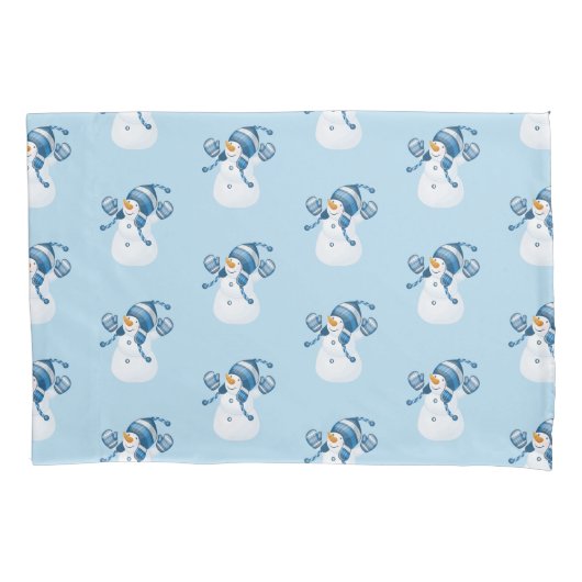 Winterurlaub Pillowcase Snowman Kissenbezug (Vorderseite)