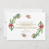 Winterurlaub Pine Cones Weihnachtsbälle Hochzeit Dankeskarte (Rückseite)