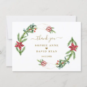 Winterurlaub Pine Cones Weihnachtsbälle Hochzeit Dankeskarte