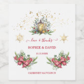 Winterurlaub Pine Cones Weihnachtsbälle Hochzeit Weinetikett (Einzelnes Label)