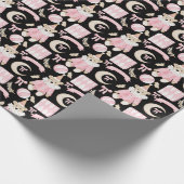 Winterurlaub Pink trägt Kindermuster Geschenkpapier (Ecke)