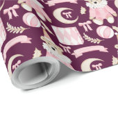 Winterurlaub Pink trägt Kindermuster Geschenkpapier (Rolleneckpunkt)