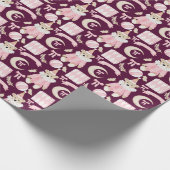 Winterurlaub Pink trägt Kindermuster Geschenkpapier (Ecke)