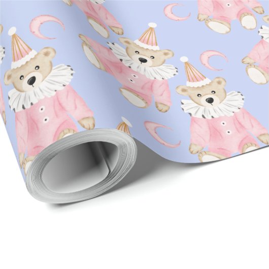 Winterurlaub Pink trägt Kindermuster Geschenkpapier (Rolleneckpunkt)