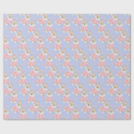 Winterurlaub Pink trägt Kindermuster Geschenkpapier