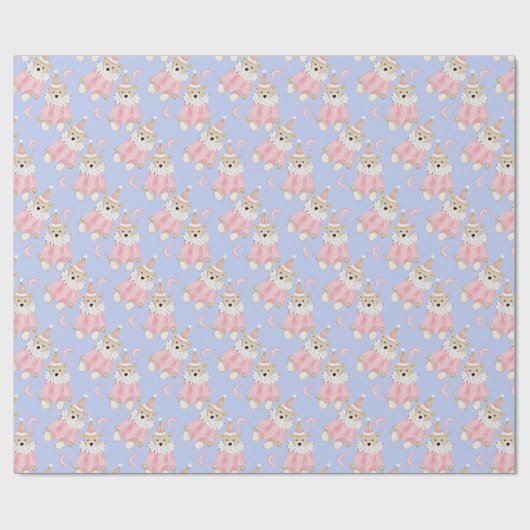 Winterurlaub Pink trägt Kindermuster Geschenkpapier (Flach)