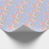 Winterurlaub Pink trägt Kindermuster Geschenkpapier (Ecke)