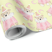 Winterurlaub Pink trägt Kindermuster Geschenkpapier (Rolleneckpunkt)