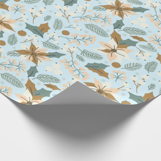 Winterurlaub Poinsettia Geschenkpapier (Ecke)