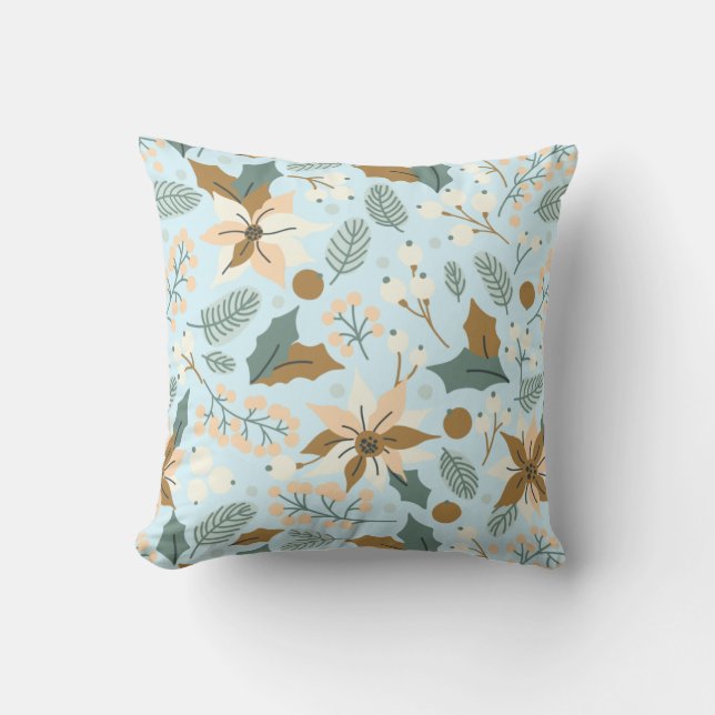 Winterurlaub Poinsettia Kissen (Vorderseite)