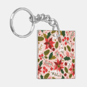 Winterurlaub Poinsettia Schlüsselanhänger (Vorderseite links)