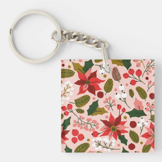 Winterurlaub Poinsettia Schlüsselanhänger (Vorderseite)