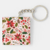 Winterurlaub Poinsettia Schlüsselanhänger (Rückseite)
