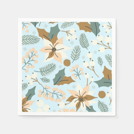 Winterurlaub Poinsettia Serviette (Vorderseite)