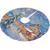 Winterurlaub Polyester Weihnachtsbaumdecke (Schrägansicht)