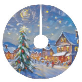 Winterurlaub Polyester Weihnachtsbaumdecke (Vorderseite)