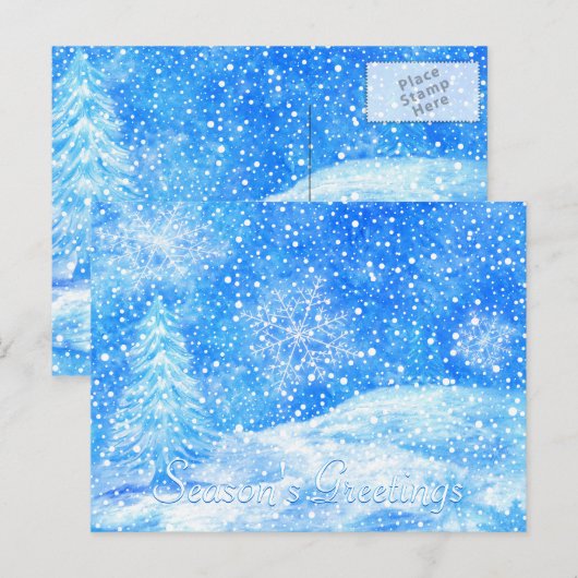 Winterurlaub Postkarte (Vorne/Hinten)