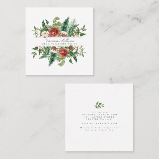 Winterurlaub Quadratische Visitenkarte (Vorne/Hinten)