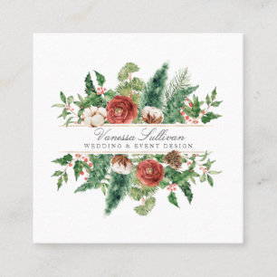 Winterurlaub Quadratische Visitenkarte