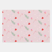 Winterurlaub Rosa Grün Geschenkpapier Set (Vorderseite 3)