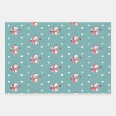 Winterurlaub Rosa Grün Geschenkpapier Set (Vorderseite 2)