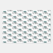 Winterurlaub Rosa Grün Geschenkpapier Set (Vorderseite)