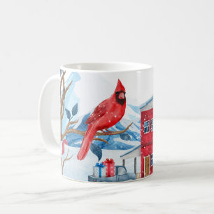 WINTERURLAUB ROTE KARDINAL BIRD AM BAUM KAFFEETASSE
