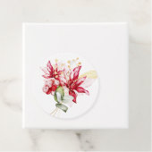 Winterurlaub Rote Poinsettia Aquarellfarben Blume Geschenkanhänger (Beispiel)