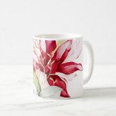 Winterurlaub Rote Poinsettia Aquarellfarben Blume Kaffeetasse (VorderseiteRechts)