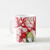 Winterurlaub Rote Poinsettia Aquarellfarben Blume Kaffeetasse (Vorderseite Links)