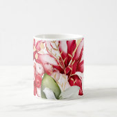 Winterurlaub Rote Poinsettia Aquarellfarben Blume Kaffeetasse (Mittel)