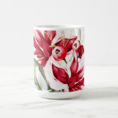 Winterurlaub Rote Poinsettia Aquarellfarben Blume Kaffeetasse (Mittel)