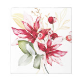 Winterurlaub Rote Poinsettia Aquarellfarben Blume Notizblock (Vorderseite)
