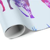 Winterurlaub-Rotwild-Schneeflocke-Packpapier Geschenkpapier (Rolleneckpunkt)