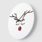 Winterurlaub Rudolph Große Wanduhr (Winkel)