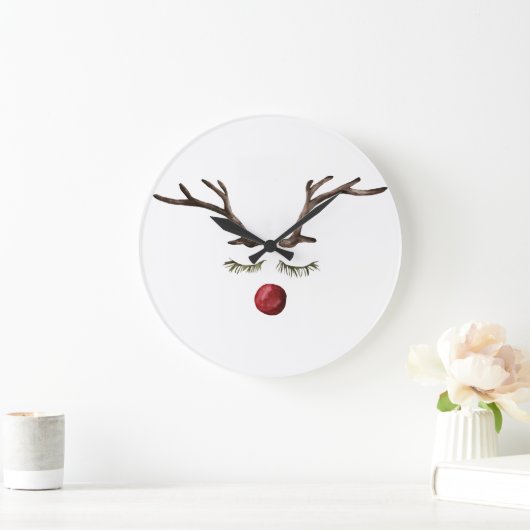 Winterurlaub Rudolph Große Wanduhr (Zuhause)